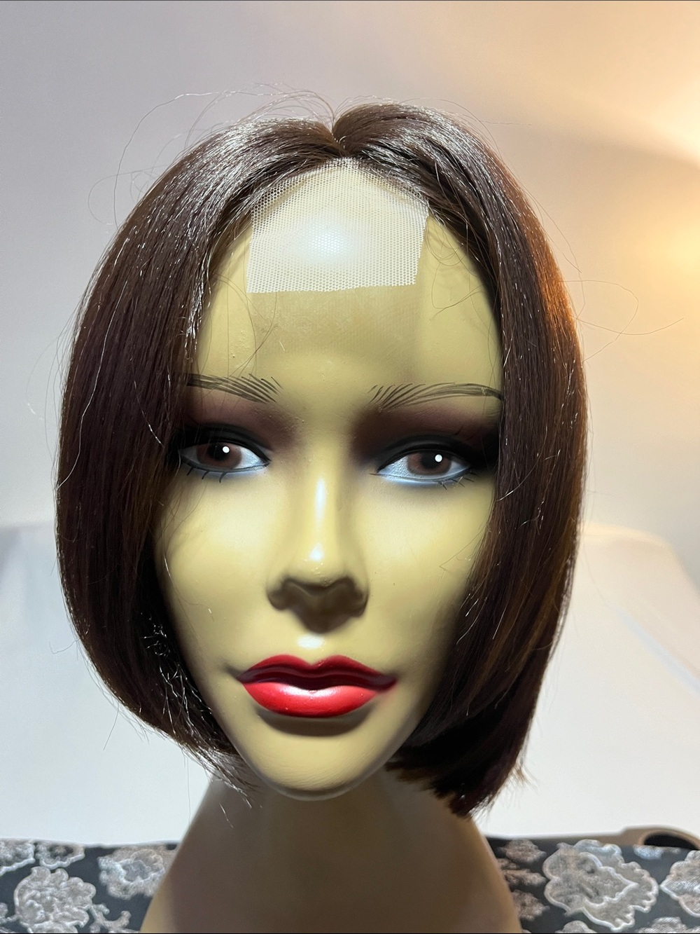 Women’s Short Brown Lace Front Wig - Natural Straight Bob